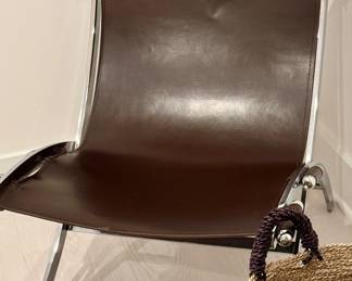 Designer MCM Leather Scissor Chair by Antonio Citterio in Excellent Condition