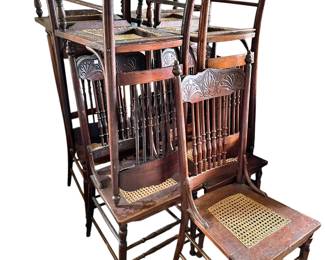 11 antique dining chairs
Located in Thibodaux- appointment needed