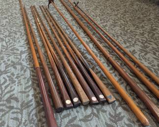 Vintage Snooker Cues and Sticks 
Thurston and Co. London England 