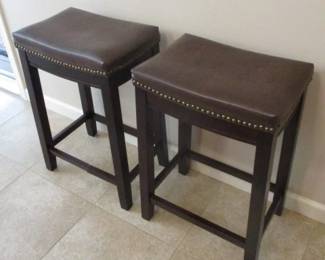 Brown Leather Stools