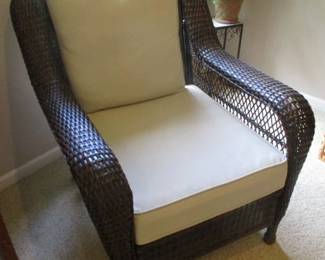 Dark Brown Wicker Arm Chairs