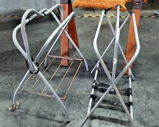 Folding Aluminum Saddle Stands, Qty 2, and Saw Horse Saddle Stand