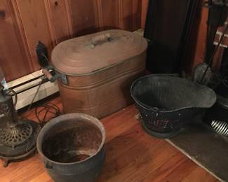 Copper 
Rod iron 
Assorted items 
Cast iron Pot