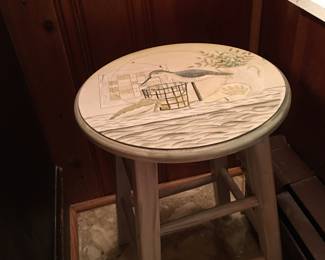 Hand painted stool 