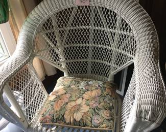 White wicker chair