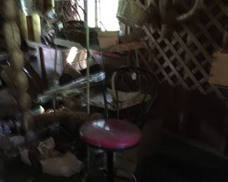 More shed stuff. Store displays, bar stools 