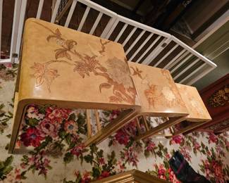 Asian Chinese Lacquer nesting tables