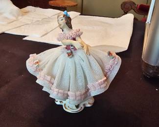 antique German Dresden porcelain figurines - markers include Volkstedt, Sitzendorf, Scheibealsbach, Ackermann & Fritze, Meissen and others