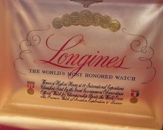 vintage mint condition 60's Longines Flagship Men's 18k gold wristwatch with original band and case.