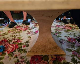 rare Italian Scagliola inlaid Marble specimen coffee table geometric shapes with Butterflies and Birds - 39x39