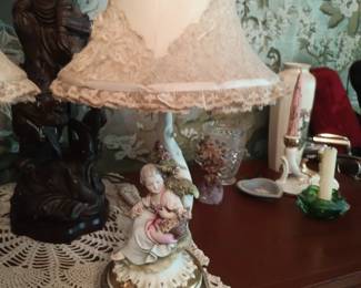 Pair of vintage porcelain Giuseppe Cappè lamps
Each measure approx 18 3/4" tall
Both in excellent condition
These beautiful lamps are extremely fine condition no damage or issues.