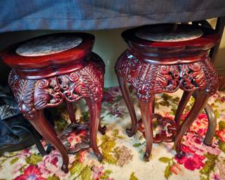 pair of Chinese end tables