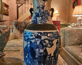 Antique 19th c. Chinese Blue & White Nanking Crackle Glaze Vase