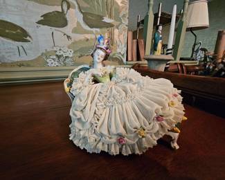 antique German Dresden porcelain figurines - markers include Volkstedt, Sitzendorf, Scheibealsbach, Ackermann & Fritze, Meissen and others