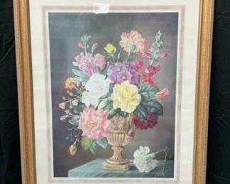 Framed Albert Williams Still Life Floral Arrangement Portrait