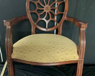 Antique 1950s Sunburst Wooden Arm Chair