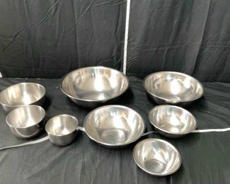 2 8 Piece sets of Stainless Steel Mixing Bowls