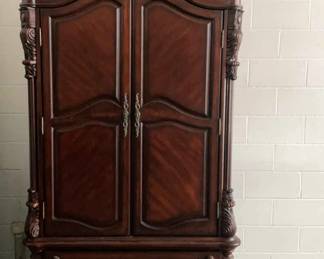 Large Victorian Style Cherry Armoire