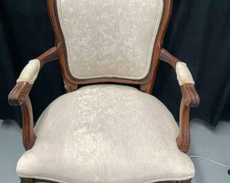 Vintage French Louis XV Style Cream Tapestry Chair