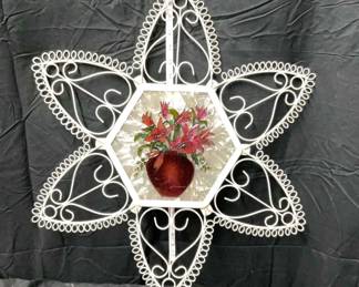 Metal Wall Art with Floral Arrangement
