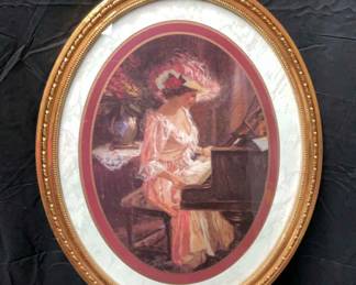 Portrait of Victorian Lady Playing the Piano