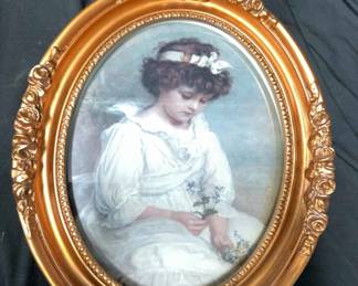 Framed Sir John Everett Millais Little Speedwells Darling Blue Portrait