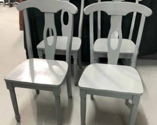 4 Gray Wooden Chairs