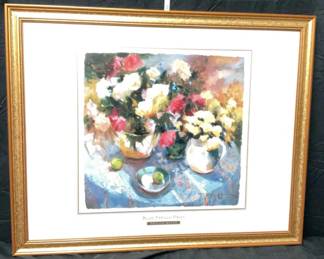 Framed Blue French Print by Phyllis Meyer