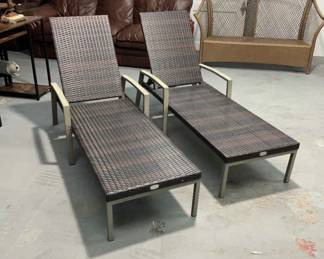 2 Rattan Lounge Chairs