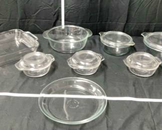 13 Piece Collection of Anchor, Pyrex Other Glass Cookware