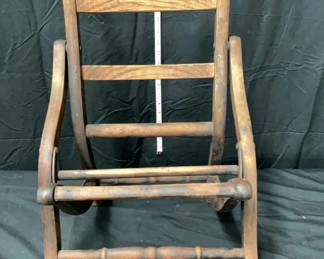 Antique Wooden Folding Camp Chair