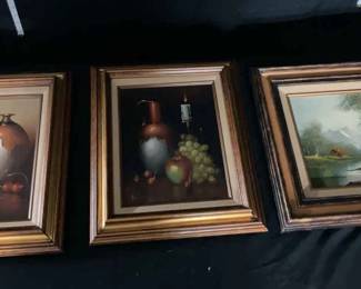 3 Vintage Oil Paintings by John C. Wallace