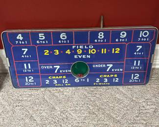 Vintage tabletop dice gambling machine.