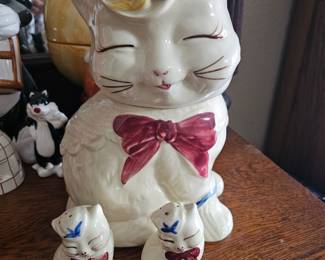 McCoy Puss-n-Boots cookie Jar and salt & pepper shakers
