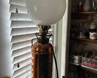 Vintage fire extinguisher lamp