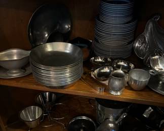 Pewter and silver pieces