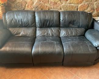 black “leather” couch 87”