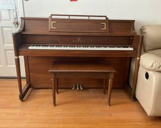 Story & Clark piano and bench- 57x24x36