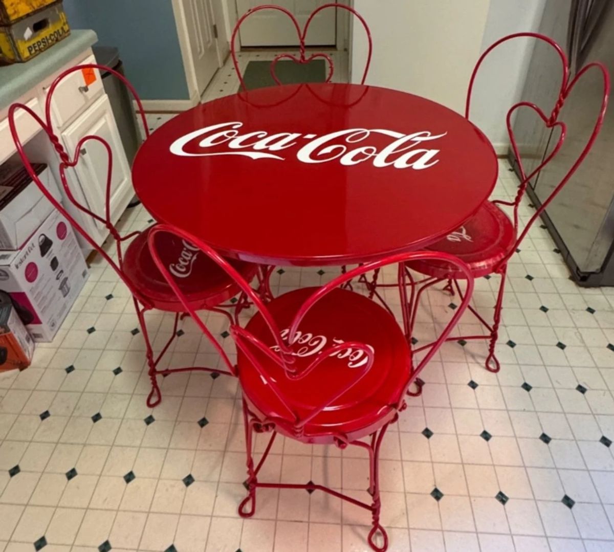 Metal Coca-Cola metal soda fountain set