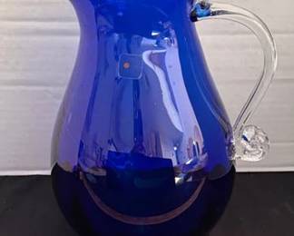 Blenko cobalt blue pitcher
