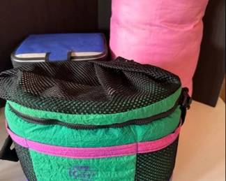 Soft sided cooler and sleeping bag