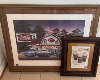 Coca-Cola framed wall art