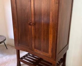 Mission style wooden entertainment cabinet