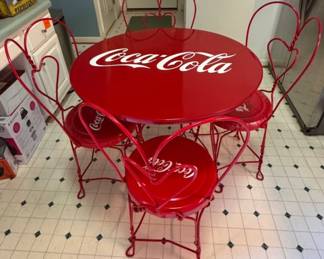 Metal Coca-Cola metal soda fountain set