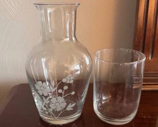 Bedside water carafe and glass set