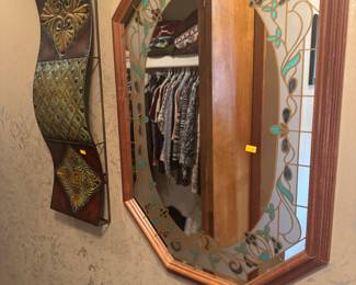 vintage mirror and wall art
