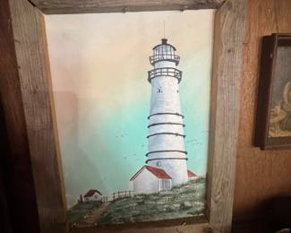 hand painted lighthouse