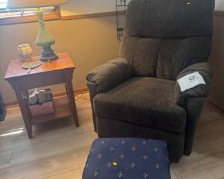 little footstool plus oak end tables