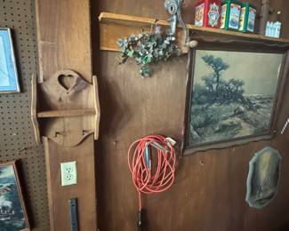 vintage grinder and wall art