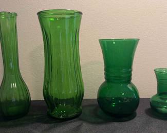 Green Glass Vases